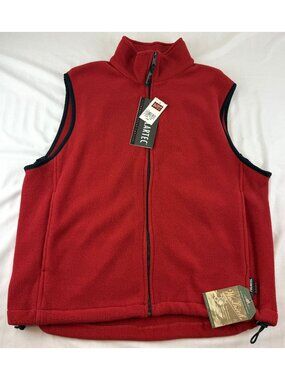 NWT Woolrich Polartec Men’s Red Full Zip Up Fleece Sleeveless Vest Sz L